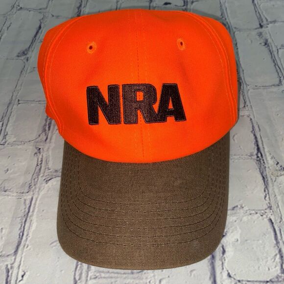 NRA Cap Hat Unisex Adjustable Strap Color Safety Orange Embroidered Logo - Picture 12 of 12